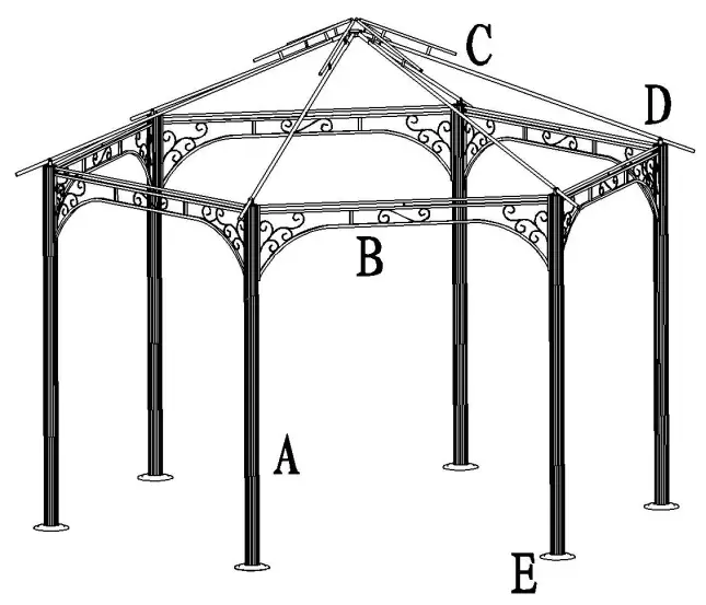 Outsunny 84C 209 2 Tier Gazebo with Curtains - Figure