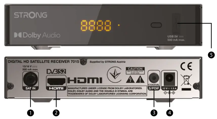 STRONG SRT 7015 Digital Hd Satellite Receiver - output