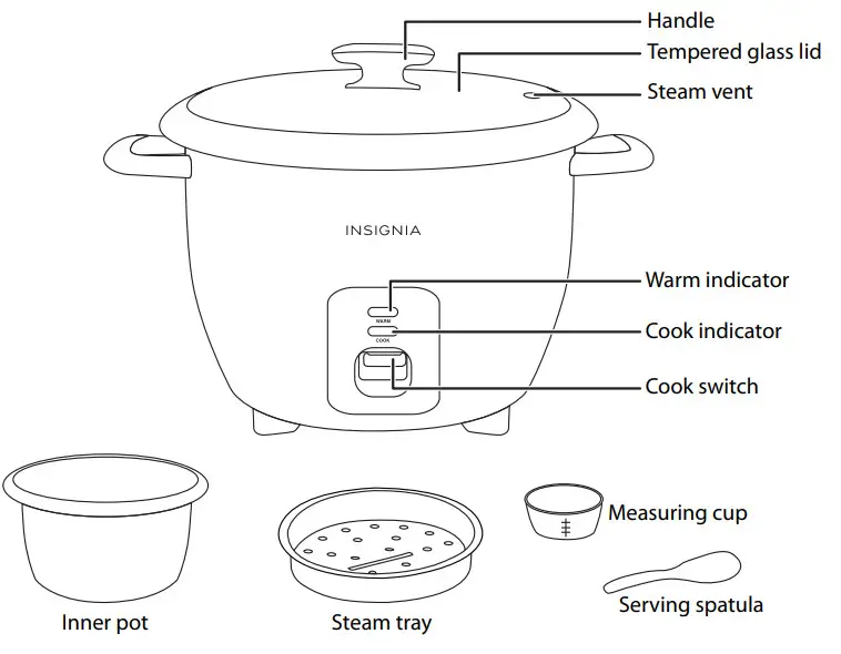 INSIGNIA NS-RC14WH7 14 Cup Rice Cooker - Handle