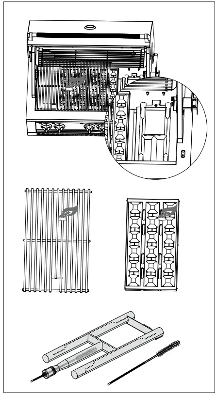 NEWAGE 66913 36 Inch Liquid Propane 5 Burner Grill - figure 3
