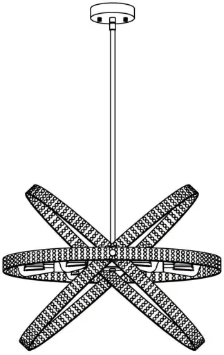 Vanity Art SJR30106BK BD 6 Light Unique Globe Pendant - Fixture