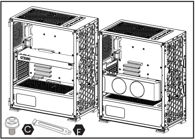 Savio P010223SO Raptor White X1 Professional Gaming Pc Case - GPU INSTALLATION