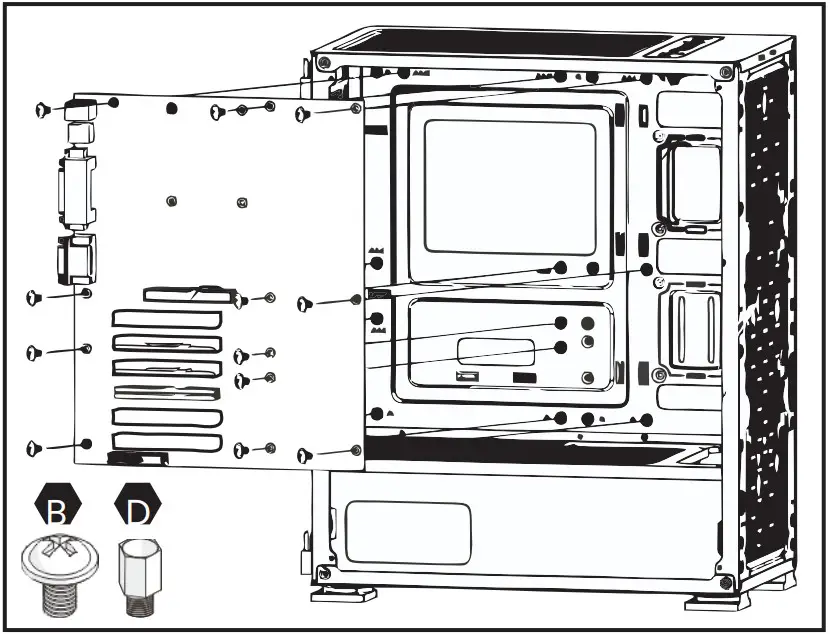 Savio P010223SO Raptor White X1 Professional Gaming Pc Case - MOTHERBOARD