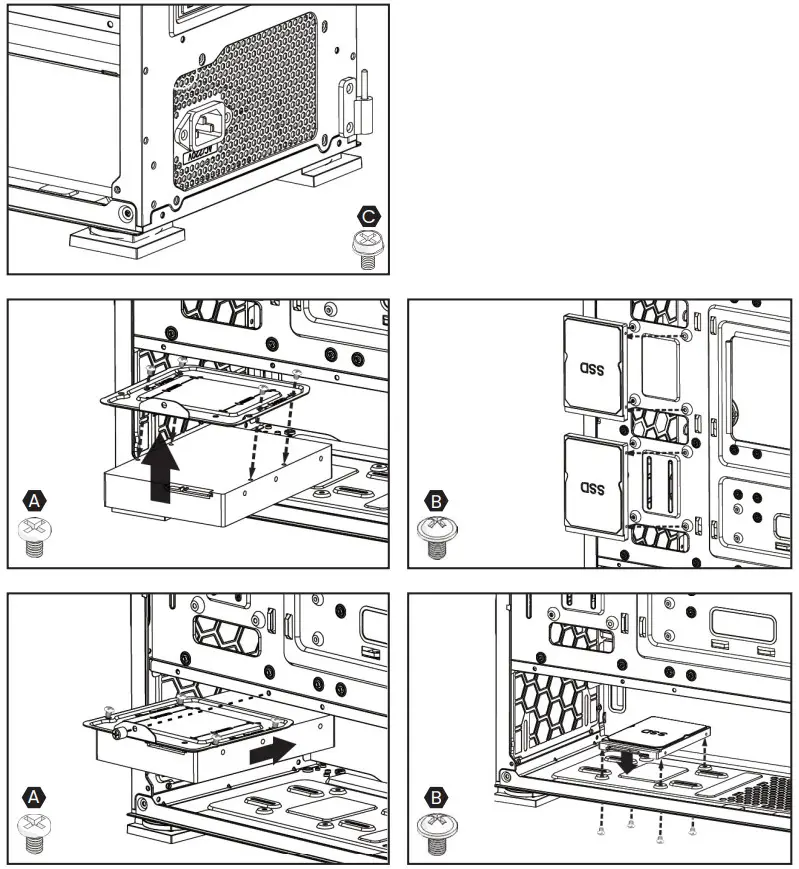 Savio P010223SO Raptor White X1 Professional Gaming Pc Case - PSU INSTALLATION
