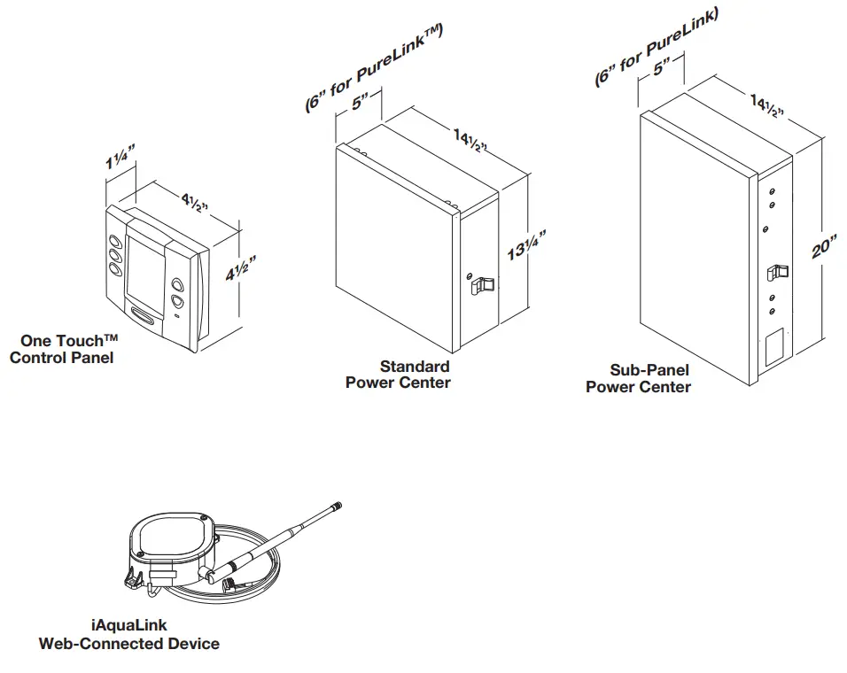Jandy AquaLink RS Control Systems - Dimensions