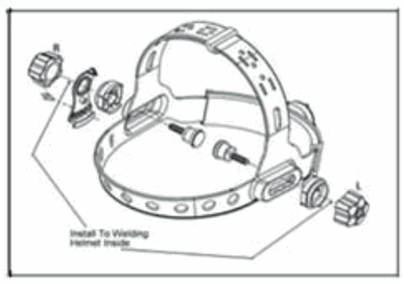 UNIVERSAL HORIZON 9-13 Automatic Welding Helmet - assembly