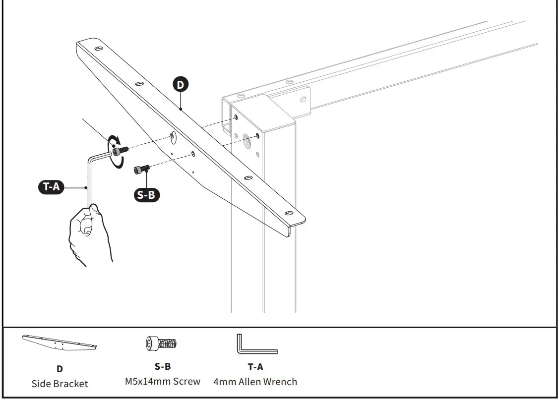 V I V O DESK-V102E Black Electric Single Motor Desk Frame - ASSEMBLY STEPS 2