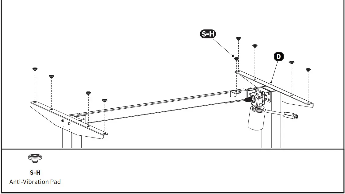 V I V O DESK-V102E Black Electric Single Motor Desk Frame - ASSEMBLY STEPS 3