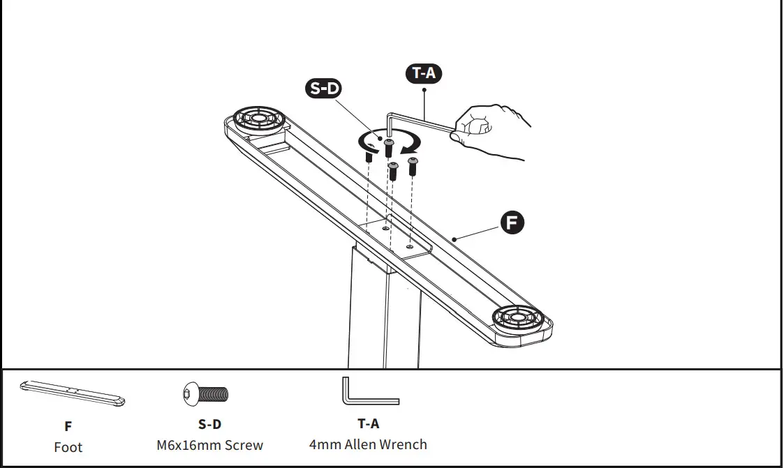 V I V O DESK-V102E Black Electric Single Motor Desk Frame - ASSEMBLY STEPS 4