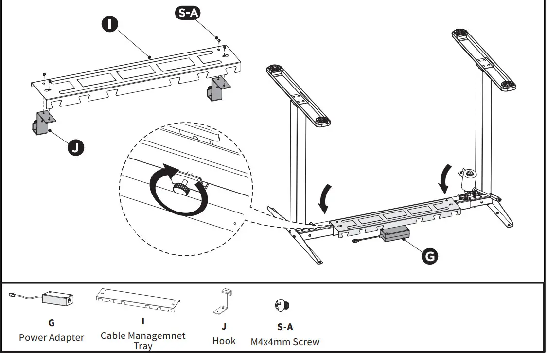 V I V O DESK-V102E Black Electric Single Motor Desk Frame - ASSEMBLY STEPS 7