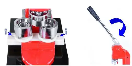 VEVOR B07D7NNKNH Button Maker Machine User Manual - Secure die set with two small nails