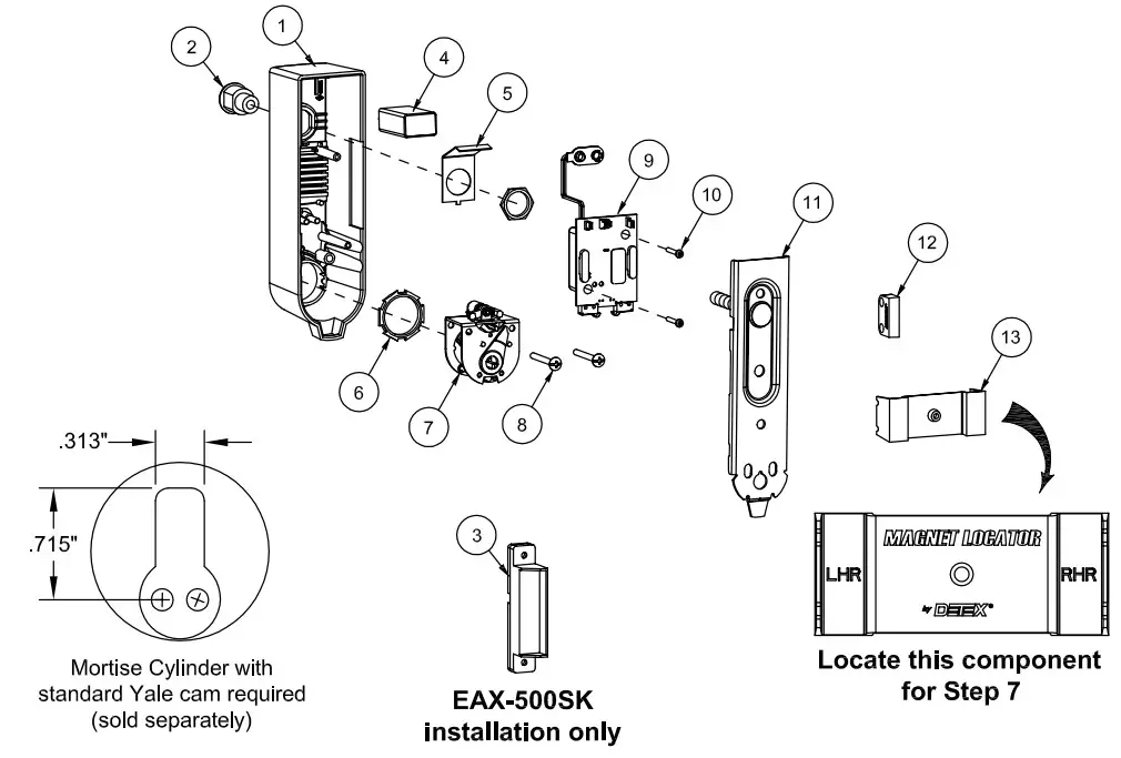DETEX EAX-500 Exit Alarm - parts
