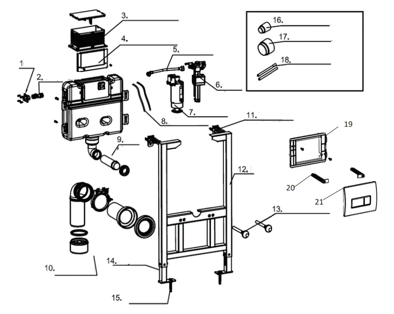 better bathrooms BeBa 28672 Frame and Chrome Flush Plate - Part