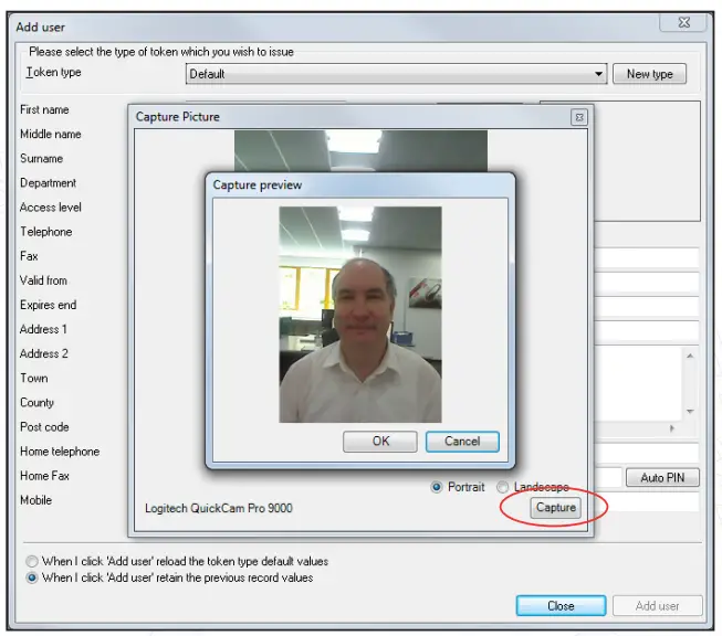 Paxton APN 1092 Integrating Web Cam - New user records 1