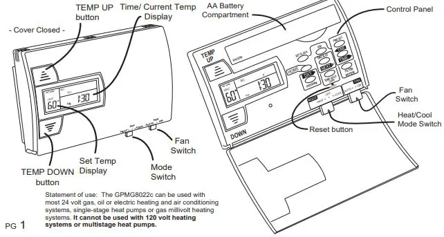 Ritetemp Thermostat Manual 8022C-fig1