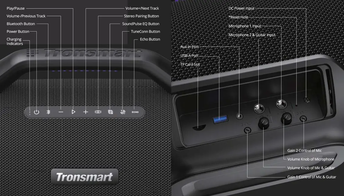Tronsmart BANG MAX Portable Party Speaker - configuration