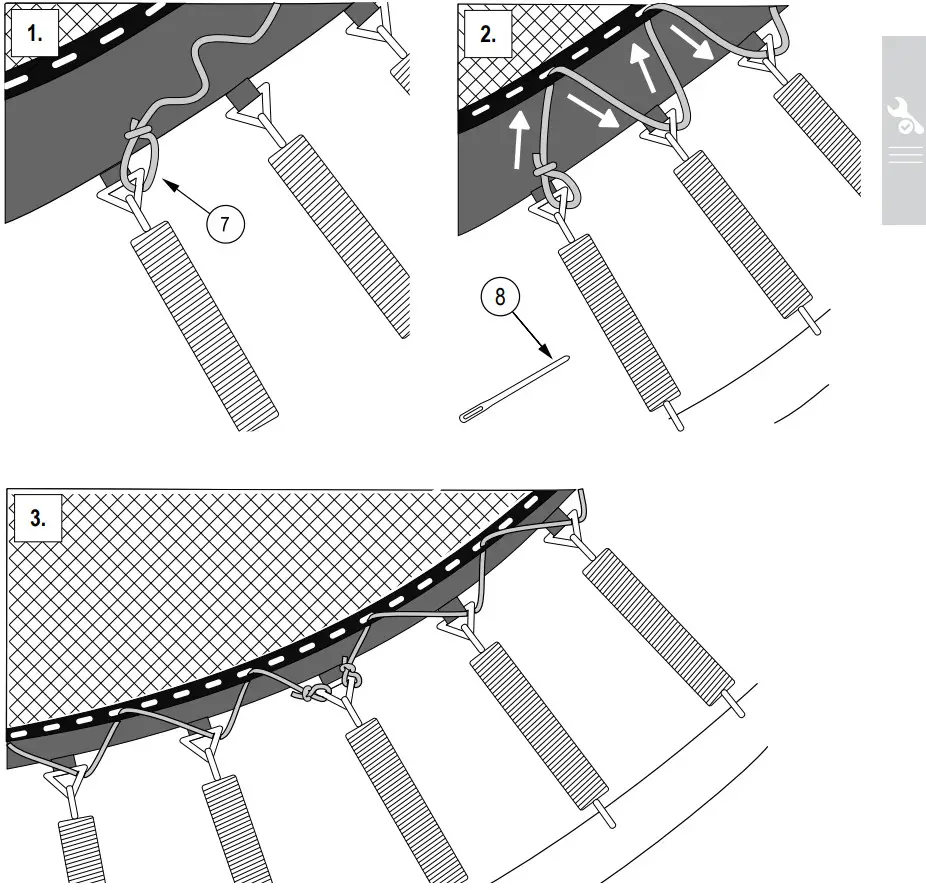 ACON Premium Trampoline Enclosure - trampoline mat using the straps