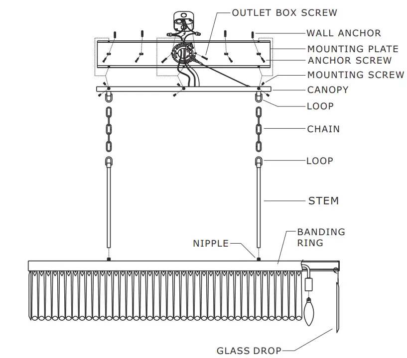 CRYSTORAMA EMO-5407-BF Emory 6-Light Black Forged Chandelier-fig-1