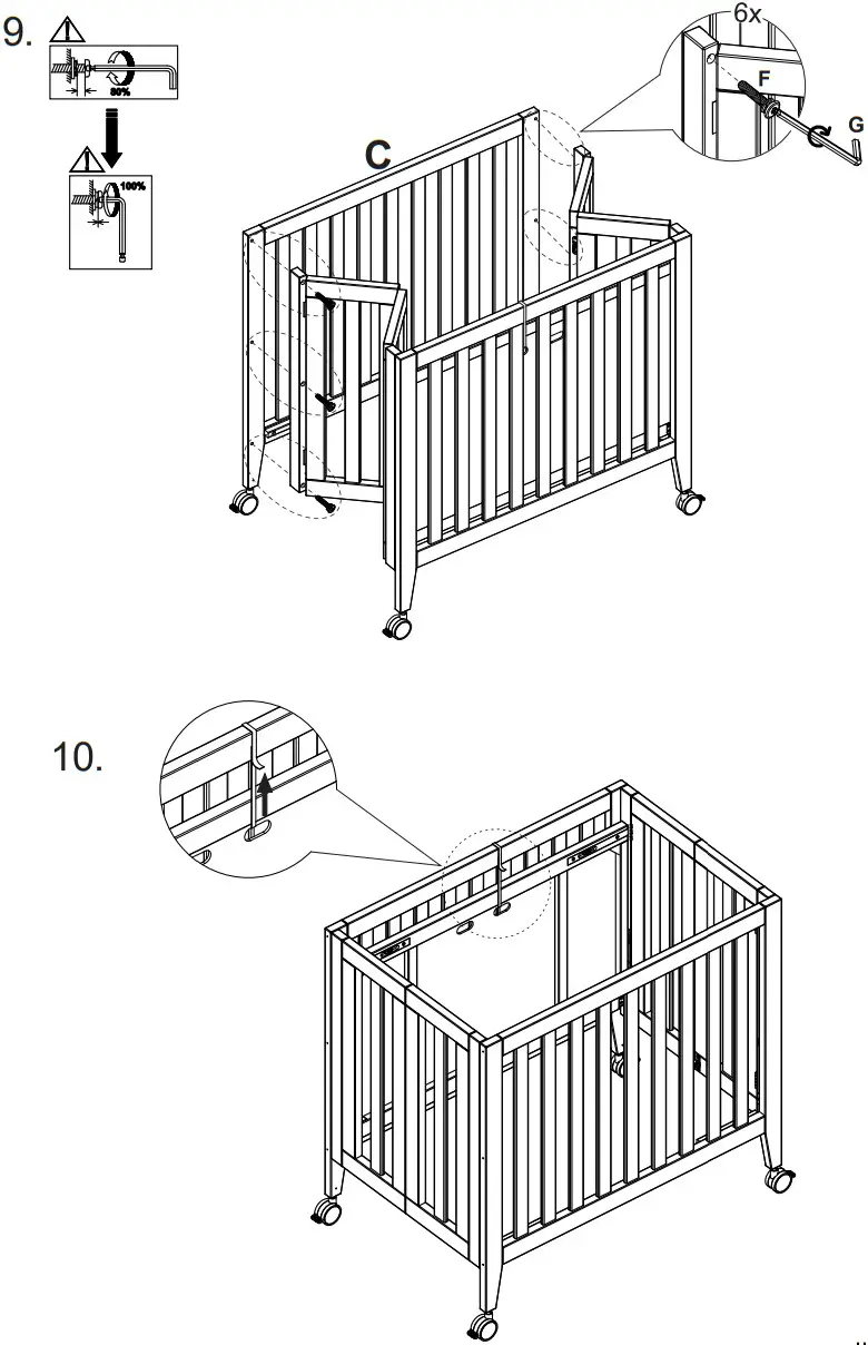 Williams Sonoma Inc 04 000052 12 Flynn Mini Foldable Crib - Assembly 5