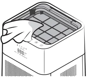 Winix XQ 4 Stage Dual Filtration Smart Wi Fi HEPA Air Purifier - Cleaning the Top