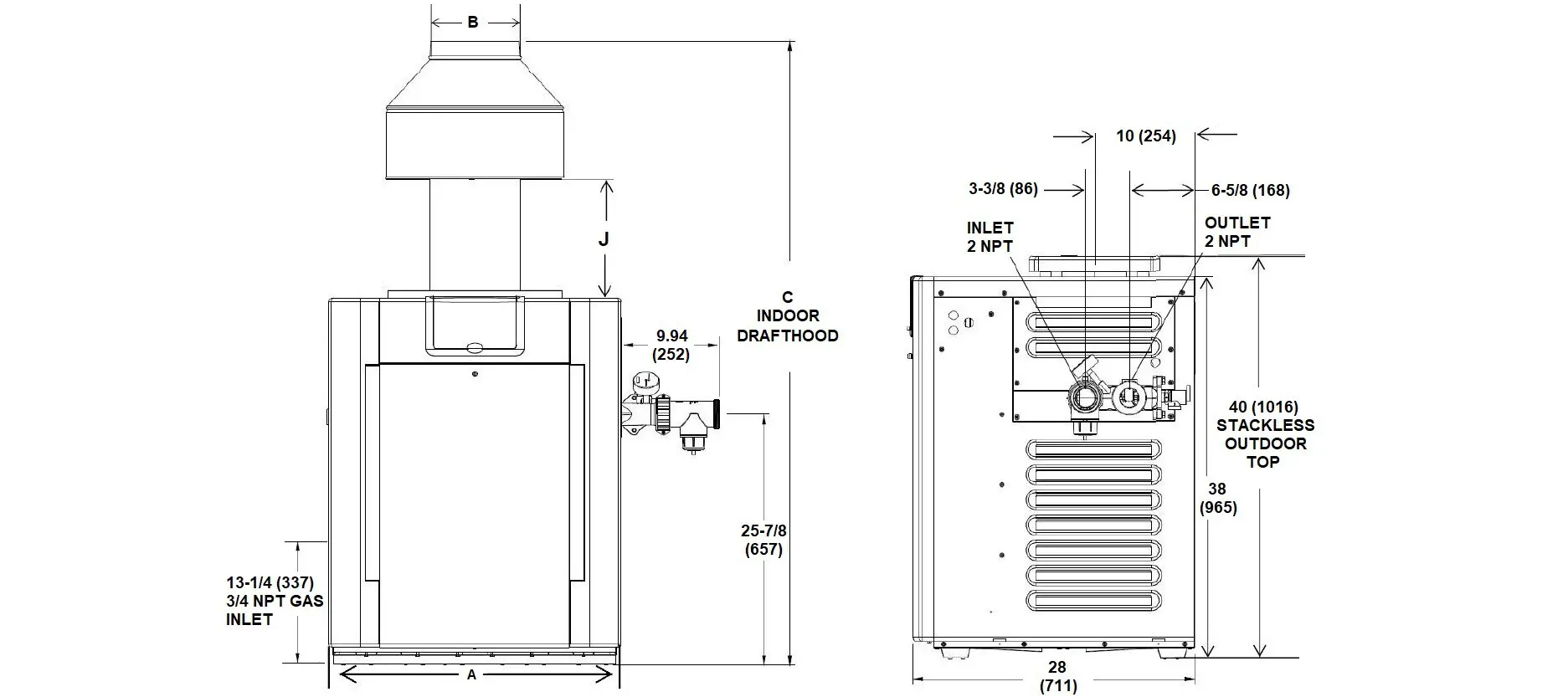 Raypak B R206A Millivolt Atmospheric Gas Pool Heater - overview 1