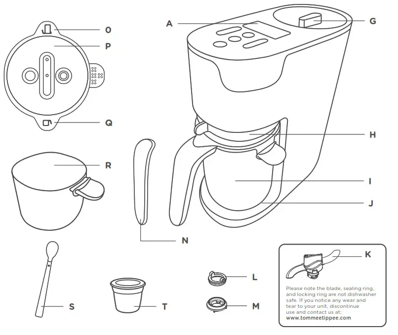 tommee tippee 0231017 Quick Cook 6 in 1 Baby Food Maker - fig 1