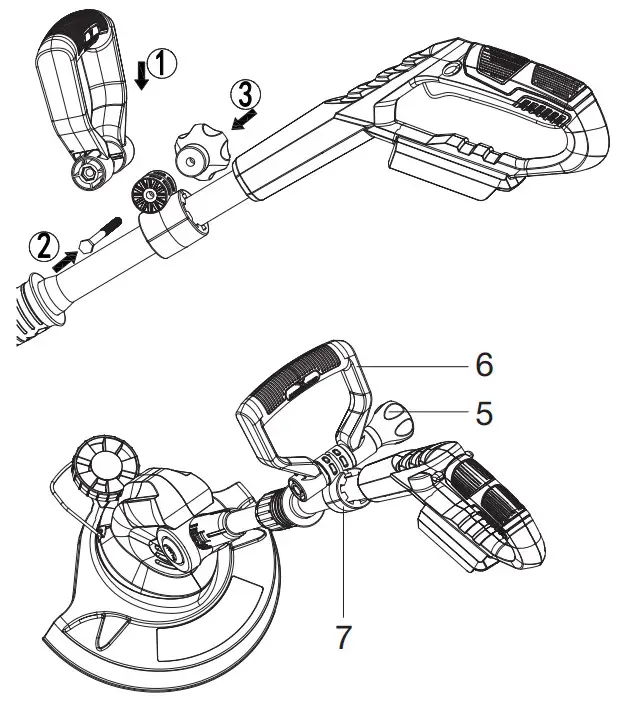 HAWKSMOOR 95074 18V Cordless Grass Trimmer - auxiliary handle