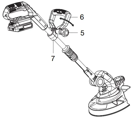 HAWKSMOOR 95074 18V Cordless Grass Trimmer - auxiliary handle1