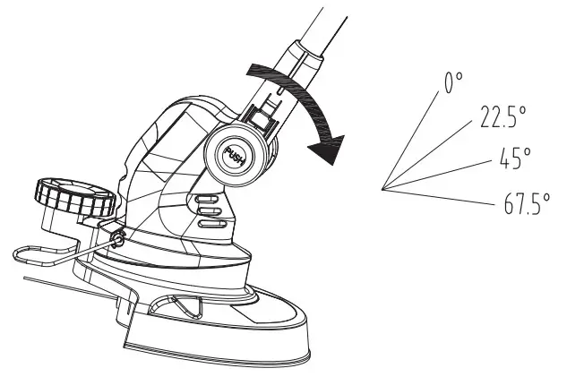 HAWKSMOOR 95074 18V Cordless Grass Trimmer - head angle