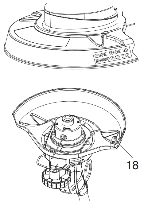 HAWKSMOOR 95074 18V Cordless Grass Trimmer - protection guard