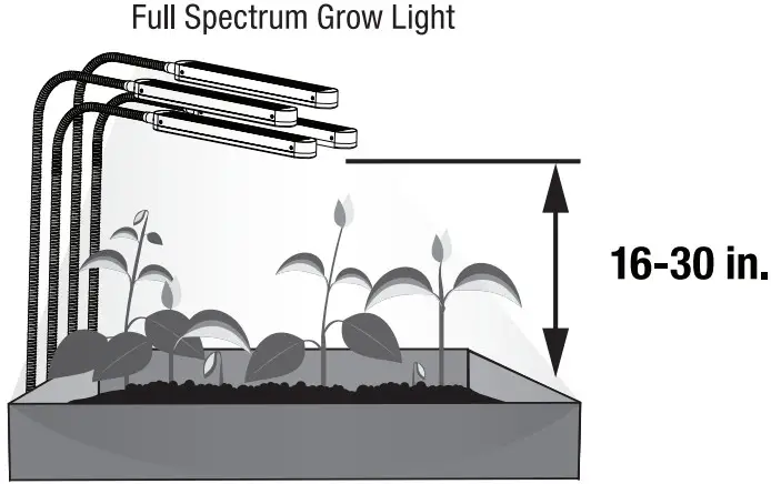 FEIT Electric GLP29 Series 40W LED 4 Flexible Head Grow Light with Clamp - Plant Distance