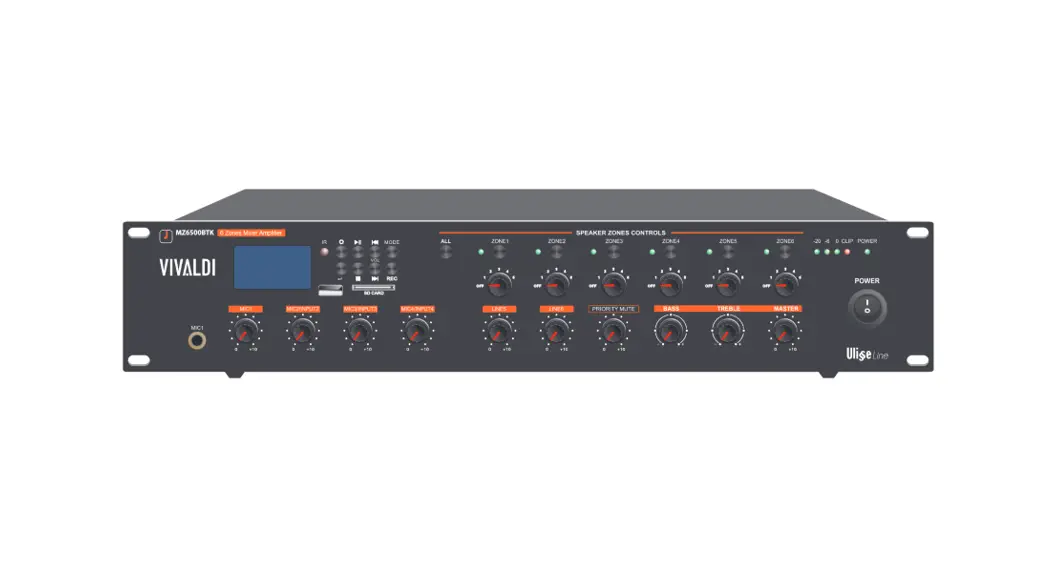 Vivaldi Mz6120btk Multi-zone Audio Mixer Amplifier Installation Guide Vivaldi Mz6120btk Multi-zone Audio Mixer Amplifier Installation Guide