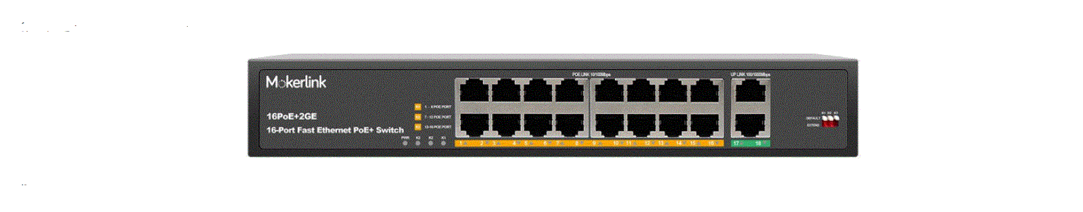 Mokerlink Poe-f162g 16 Port Poe Switch With 2 Gigabit Uplink Ethernet Port Installation Guide