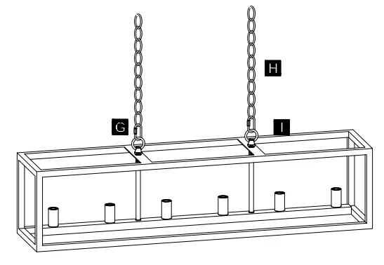 ACROMA 7306AZ 6-Light Kitchen Island Linear Pendant - ASSEMBLY