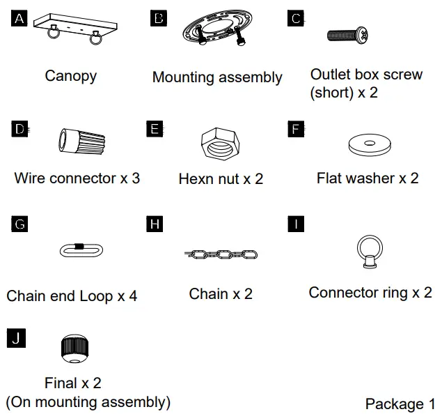 ACROMA 7306AZ 6-Light Kitchen Island Linear Pendant - HARDWARE INCLUDED