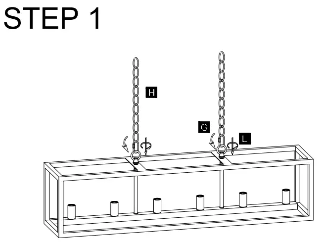 ACROMA 7306AZ 6-Light Kitchen Island Linear Pendant - HARDWARE INCLUDED1