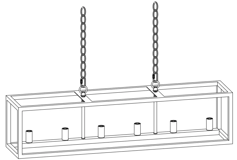 ACROMA 7306AZ 6-Light Kitchen Island Linear Pendant