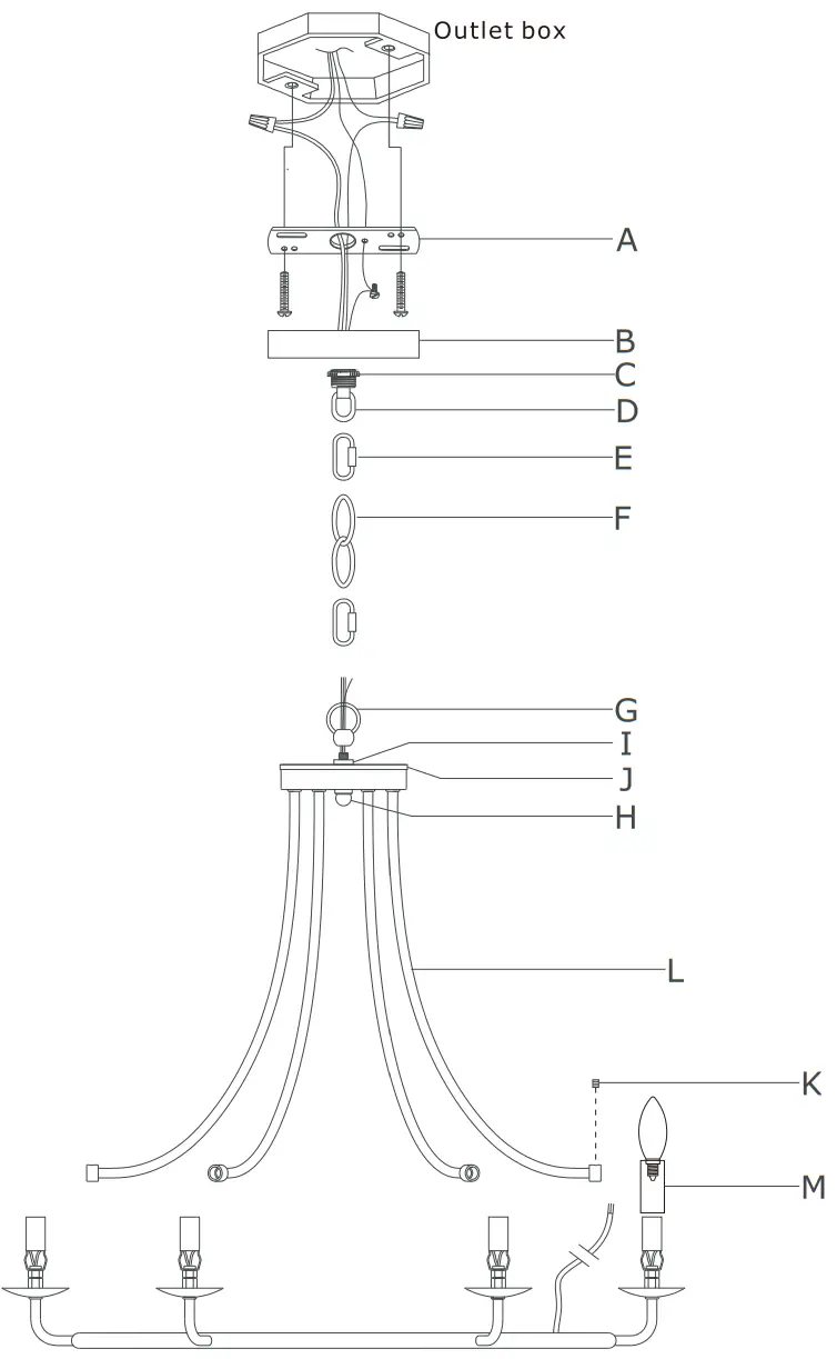 CRYSTORAMA GAB B7306 MK Gabrielle Six Light Chandelier - DETAILED ILLUSTRATION 1