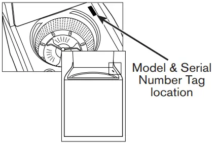 Whirlpool WTW6157PWH Top Loading Washing Machine - Number Tag
