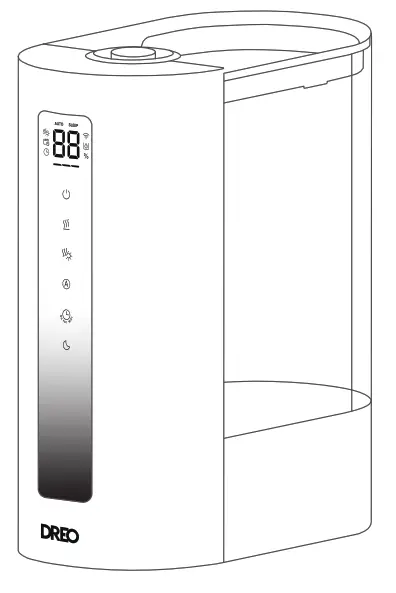 DREO HHM003 Cool and Warm Mist Humidifier - Indicator Light