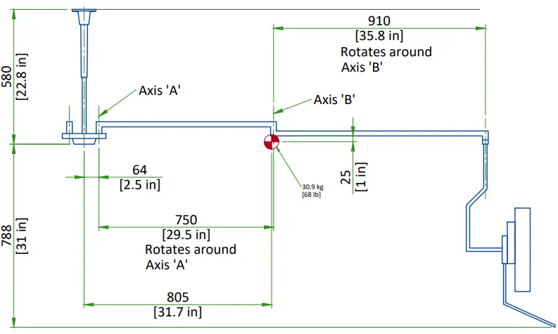 MOUNTING DETAILS FOR CEILING MONITOR