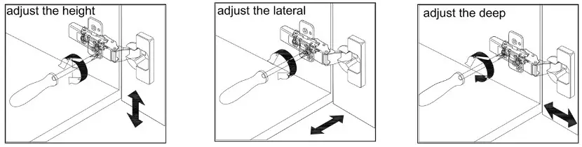 CASAINC 10048 CAB Solid Wood Bath Vanity with Carrara - INSTALLATION AND ADJUSTION OF HINGE