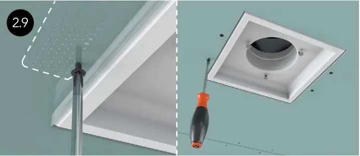 ERGOVENT KVADRO-100 Frameless Square Ventilation Valve C02.9