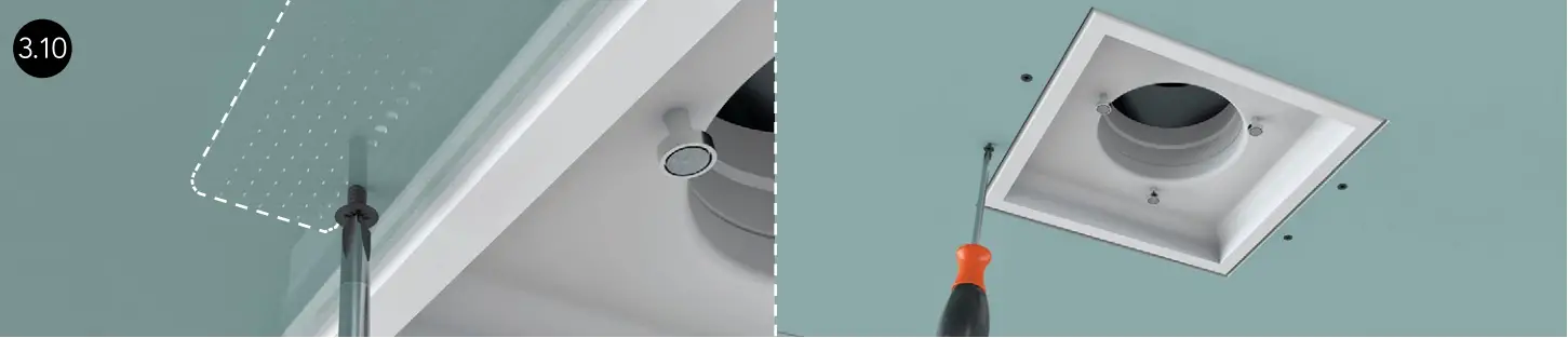 ERGOVENT KVADRO-100 Frameless Square Ventilation Valve D3.10