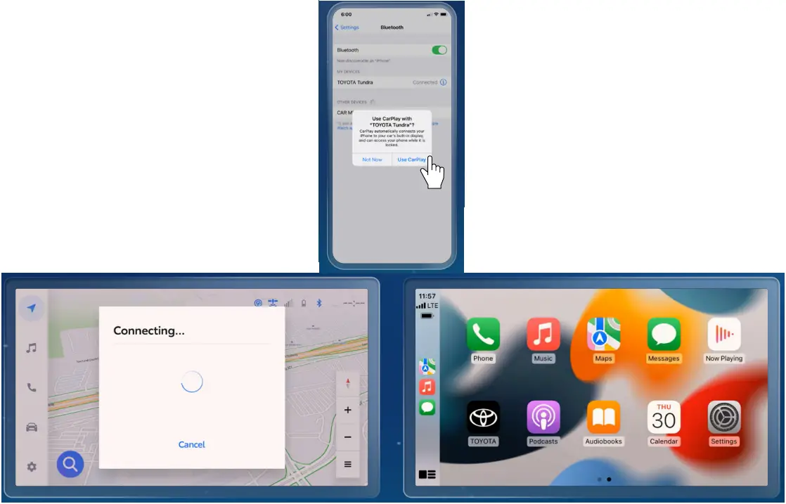 Apple CarPlay and Android Auto on Toyota Audio Multimedia - display