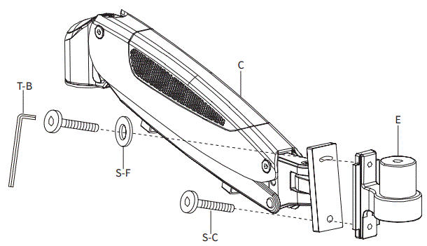 VIVO-MOUNT-KB35A-Black-Pneumatic-Wall-Mounted-Keyboard-Tray-fig-7
