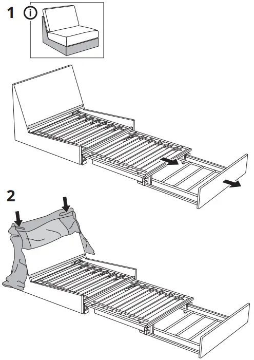 IKEA KIVIK Cover for 1 Seat Sofa Bed - Figure 1