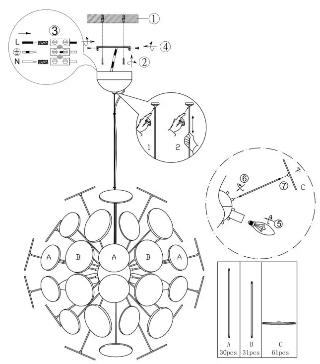 TRIO-3099006XX-Discalgo-Ceiling-Lamp-Chrome-FIG-1