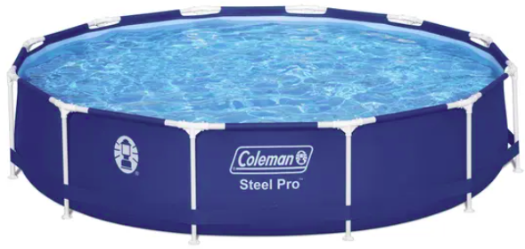 Coleman 90489E Steel Pro 12 Ft X 33 Inch Round Metal Frame Above Ground Pool Set