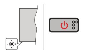 DAEWOO 43DM72UA Ultra HD TV - Press the centre of the joystick on the TV in or push it updown